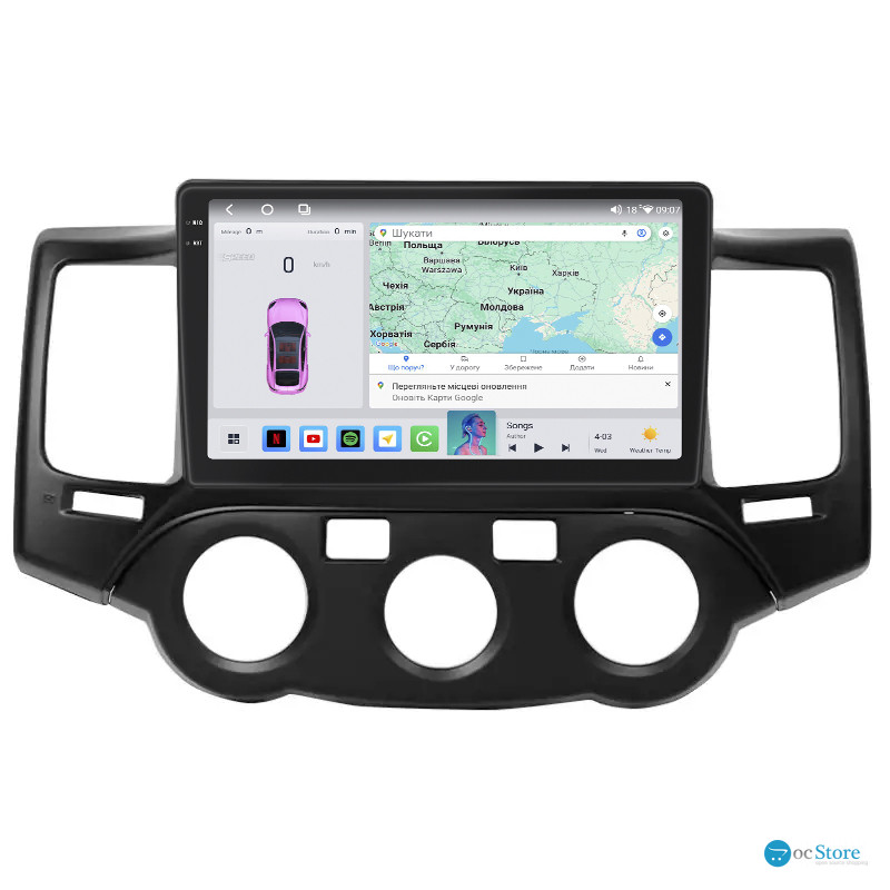 Штатная магнитола Lesko для Kia Optima II Рестайлинг 2008-2010 экран 9" 4/64 QLED CarPlay 4G Wi-Fi GPS 360 Prime