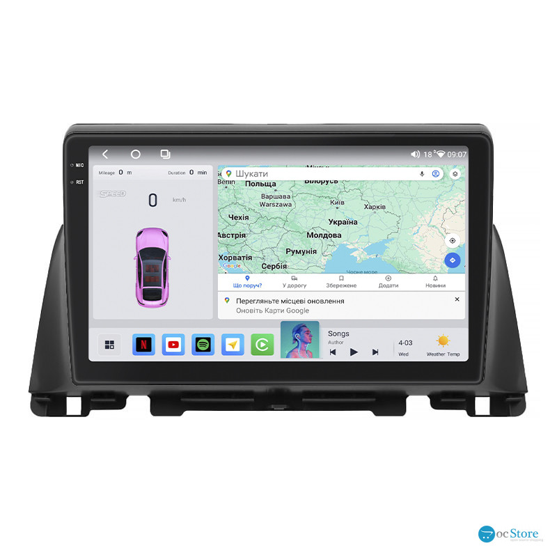 Штатная магнитола Lesko для Kia Optima IV 2015-2018 экран 10" 4/64 QLED CarPlay 4G Wi-Fi GPS 360 Prime