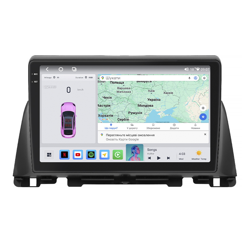 Штатная магнитола Lesko для Kia Optima IV 2015-2018 экран 10" 4/64 QLED CarPlay 4G Wi-Fi GPS 360 Prime