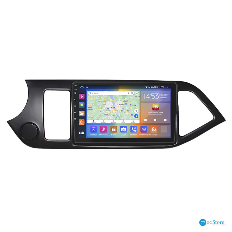 Штатная магнитола Lesko для Kia Picanto II Рестайлинг 2015-2017 экран 9" 2/32Gb CarPlay 4G Wi-Fi GPS Prime