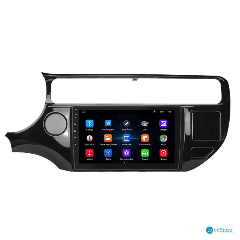 Штатная магнитола Lesko для Kia Rio III Рестайлинг 2015-2017 экран 9" 1/16Gb Wi-Fi GPS Base