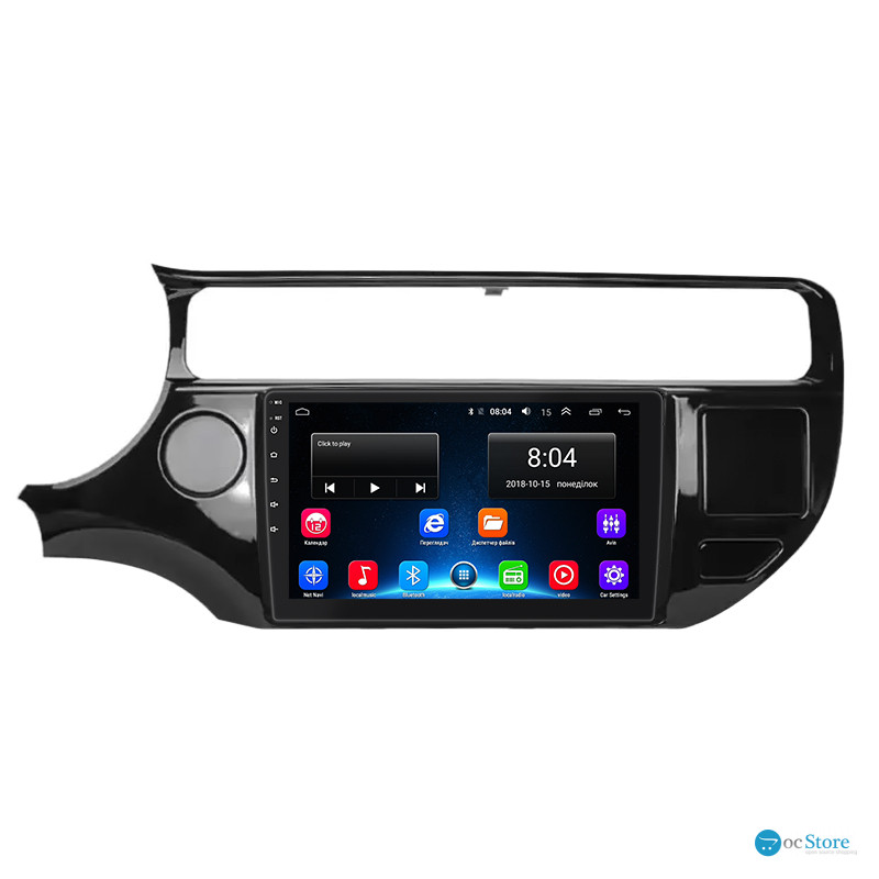Штатная магнитола Lesko для Kia Rio III Рестайлинг 2015-2017 экран 9" 2/32Gb Wi-Fi GPS Base
