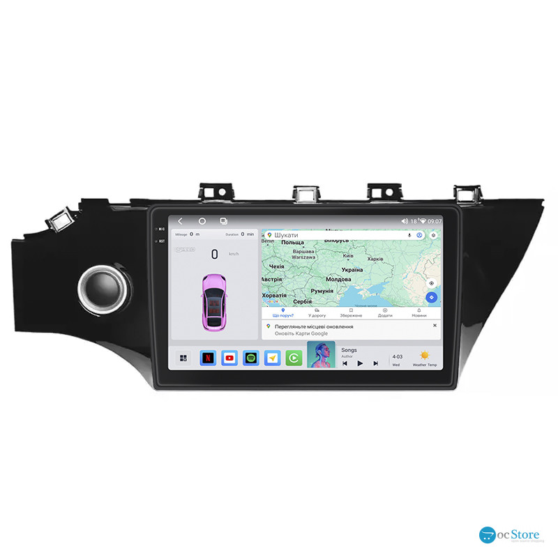 Штатная магнитола Lesko для Kia Rio IV 2017-2020 экран 10" 4/64 QLED CarPlay 4G Wi-Fi GPS 360 Prime