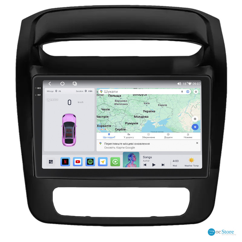 Штатная магнитола Lesko для Kia Sorento II Рестайлинг 2012-2021 экран 9" 4/64 QLED CarPlay 4G Wi-Fi GPS 360 Prime
