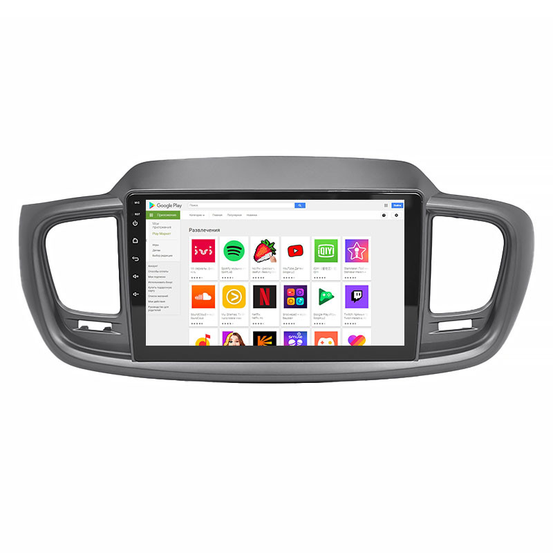 Штатная магнитола Lesko для Kia Sorento III Prime 2014-2017 экран 10" 4/64Gb 4G Wi-Fi GPS Top