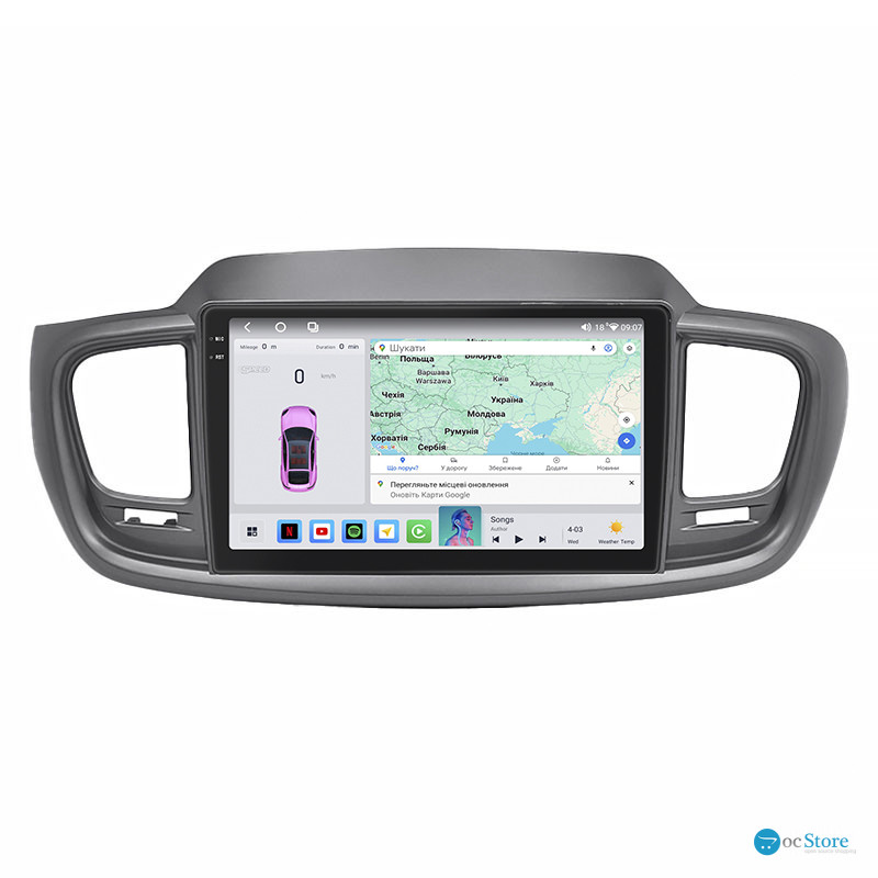Штатная магнитола Lesko для Kia Sorento III Prime Рестайлинг 2017-2020 экран 10" 4/64 QLED CarPlay 4G Wi-Fi GPS 360 Prime