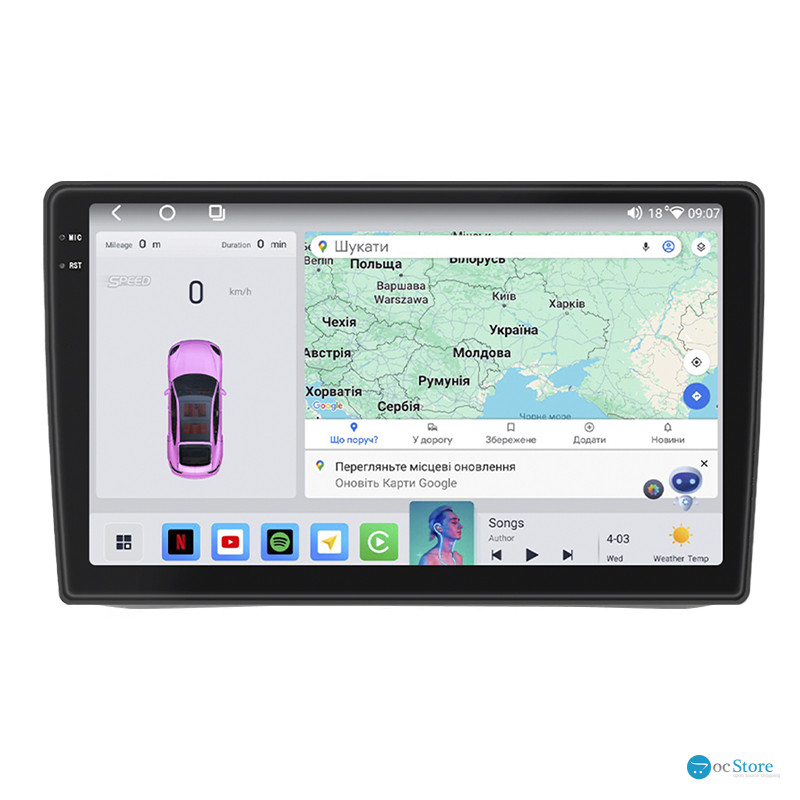 Штатная магнитола Lesko для Kia Soul I Рестайлинг 2011-2014 экран 9" 4/64 QLED CarPlay 4G Wi-Fi GPS 360 Prime