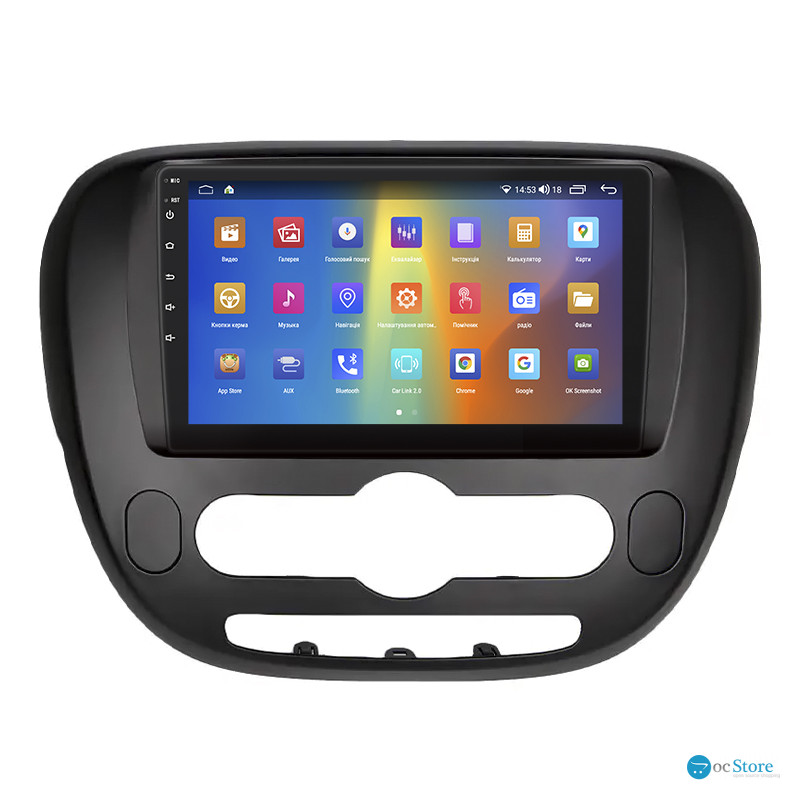 Штатная магнитола Lesko для Kia Soul II 2013-2016 экран 9" 2/32Gb CarPlay 4G Wi-Fi GPS Prime