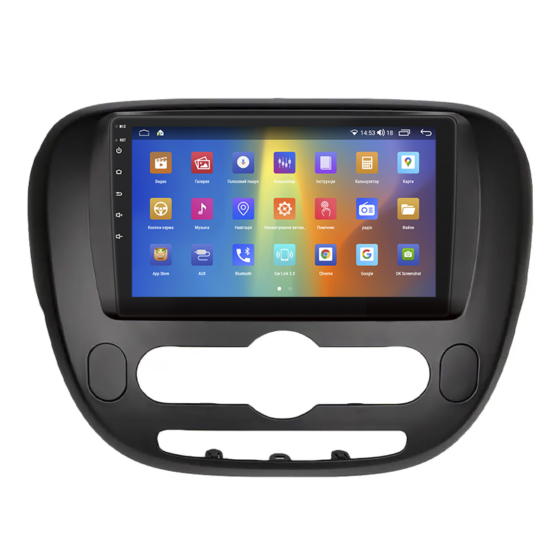 Штатная магнитола Lesko для Kia Soul II 2013-2016 экран 9" 2/32Gb CarPlay 4G Wi-Fi GPS Prime