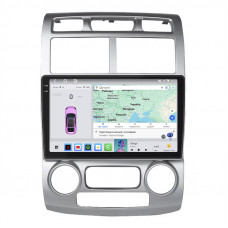 Штатная магнитола Lesko для Kia Sportage II 2004-2008 экран 9" 4/64 QLED CarPlay 4G Wi-Fi GPS 360 Prime