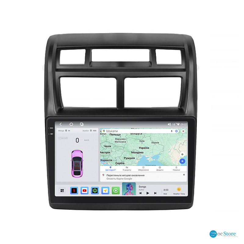 Штатная магнитола Lesko для Kia Sportage II Рестайлинг 2008-2010 экран 9" 4/64 QLED CarPlay 4G Wi-Fi GPS 360 Prime