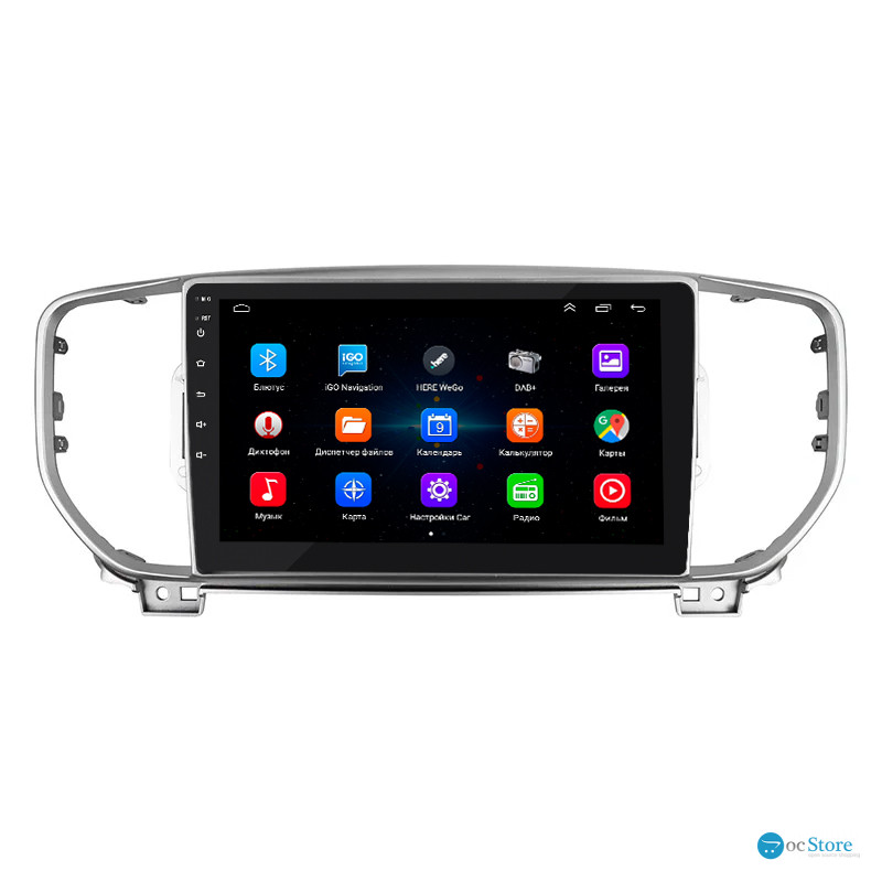 Штатная магнитола Lesko для Kia Sportage IV Рестайлинг 2018-н.в. экран 9" 1/16Gb Wi-Fi GPS Base