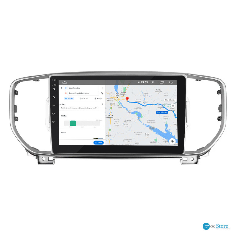 Штатная магнитола Lesko для Kia Sportage IV Рестайлинг 2018-н.в. экран 9" 2/32Gb Wi-Fi GPS Base