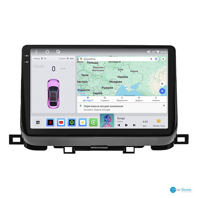 Штатная магнитола Lesko для Kia Sportage NP 2018-н.в. экран 10" 4/64 QLED CarPlay 4G Wi-Fi GPS 360 Prime