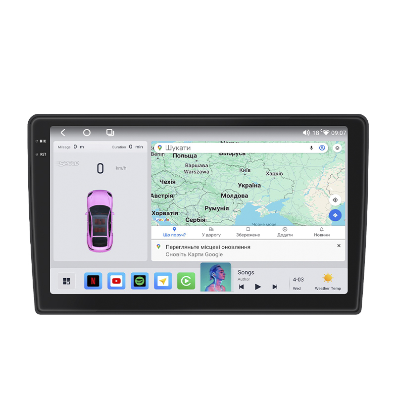 Штатная магнитола Lesko для LADA (ВАЗ) Granta I 2011-2018 экран 9" 4/64 QLED CarPlay 4G Wi-Fi GPS 360 Prime