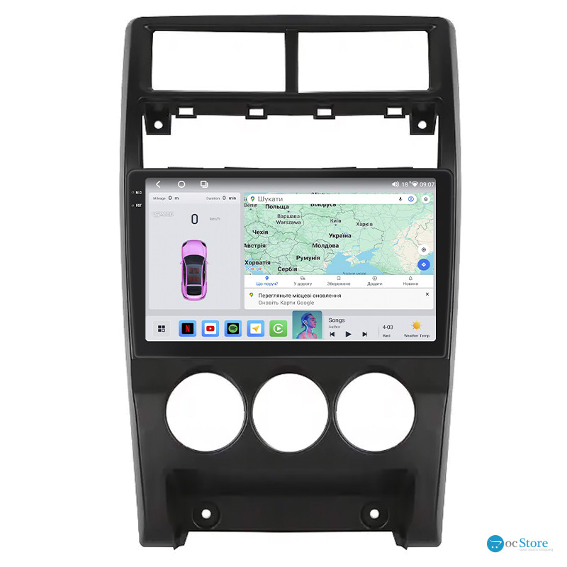 Штатная магнитола Lesko для LADA (ВАЗ) Priora I Рестайлинг 2013-2018 экран 9" 4/64 QLED CarPlay 4G Wi-Fi GPS 360 Prime