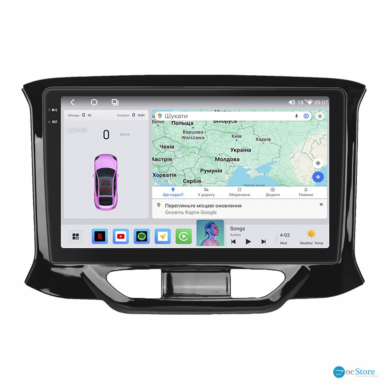 Штатная магнитола Lesko для LADA (ВАЗ) XRAY I 2015-н.в. экран 9" 4/64 QLED CarPlay 4G Wi-Fi GPS 360 Prime