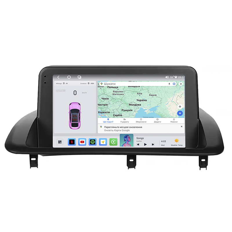 Штатная магнитола Lesko для Lexus CT I Рестайлинг 2 2017-н.в. экран 9" 4/64 QLED CarPlay 4G Wi-Fi GPS 360 Prime