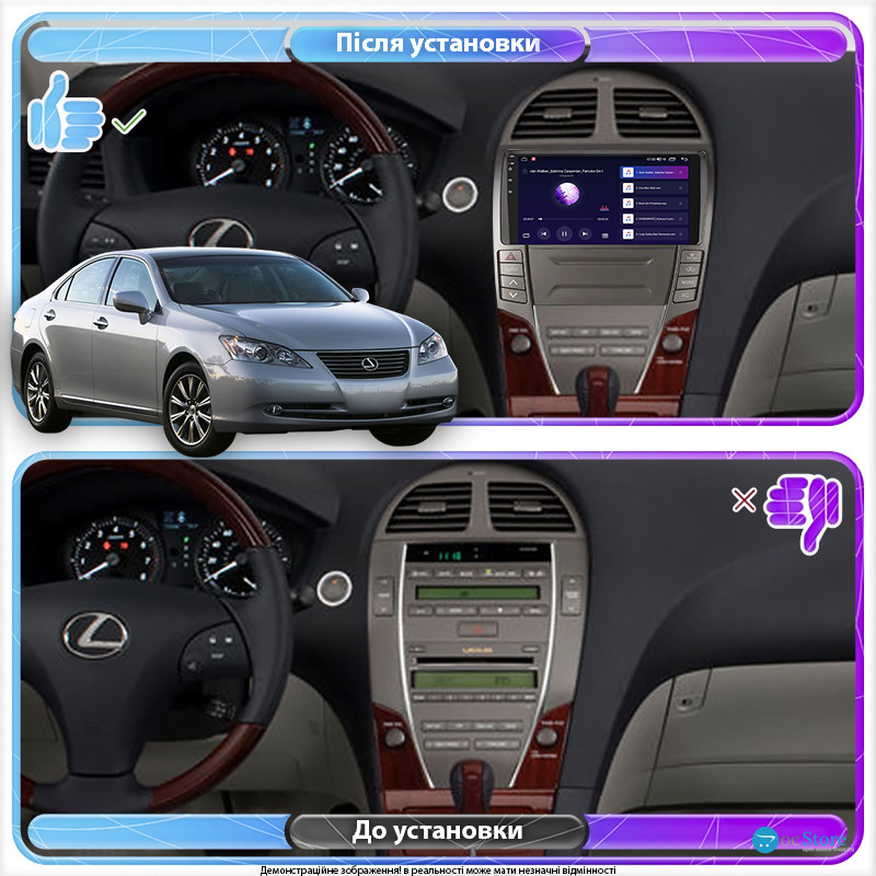 Штатная магнитола Lesko для Lexus ES V 2006-2009 экран 9" 2/32Gb CarPlay 4G Wi-Fi GPS Prime