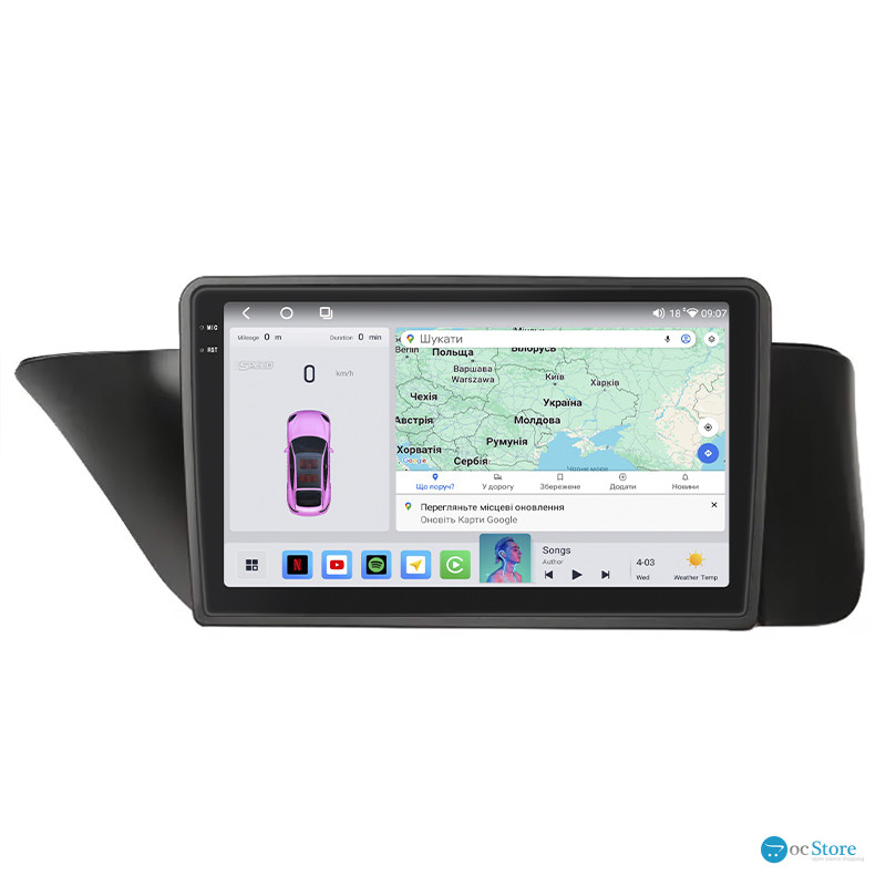 Штатная магнитола Lesko для Lexus ES VI 2012-2015 экран 9" 4/64 QLED CarPlay 4G Wi-Fi GPS 360 Prime