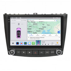 Штатная магнитола Lesko для Lexus IS II 2005-2008 экран 10" 4/64 QLED CarPlay 4G Wi-Fi GPS 360 Prime