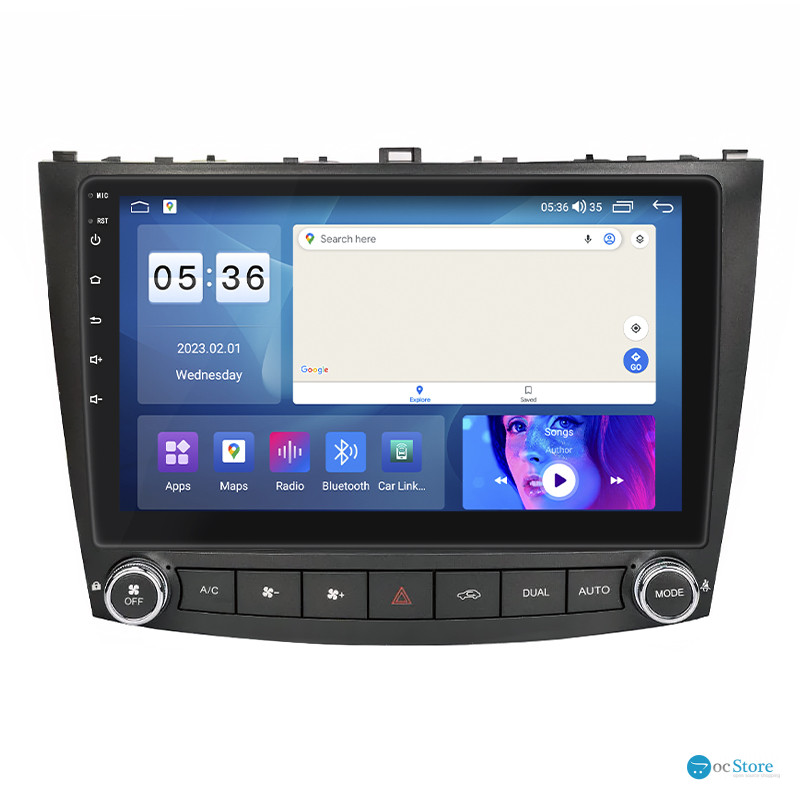 Штатная магнитола Lesko для Lexus IS II Рестайлинг 2 2010-2013 экран 10" 4/64Gb CarPlay 4G Wi-Fi GPS Prime