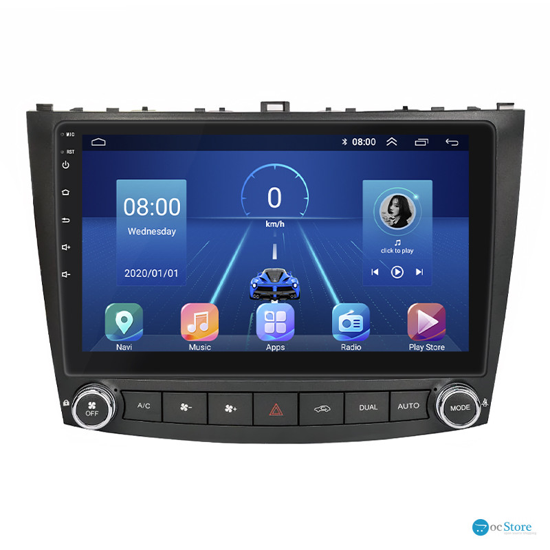 Штатная магнитола Lesko для Lexus IS II Рестайлинг 2008-2010 экран 10" 4/64Gb 4G Wi-Fi GPS Top
