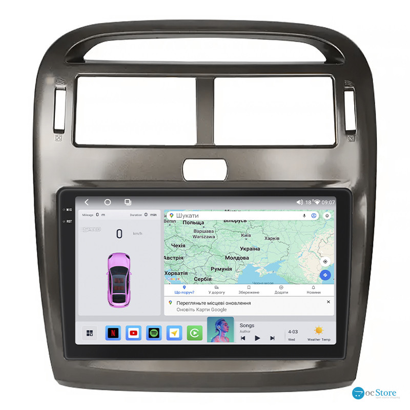 Штатная магнитола Lesko для Lexus LS III Рестайлинг 2003-2006 экран 9" 4/64 QLED CarPlay 4G Wi-Fi GPS 360 Prime