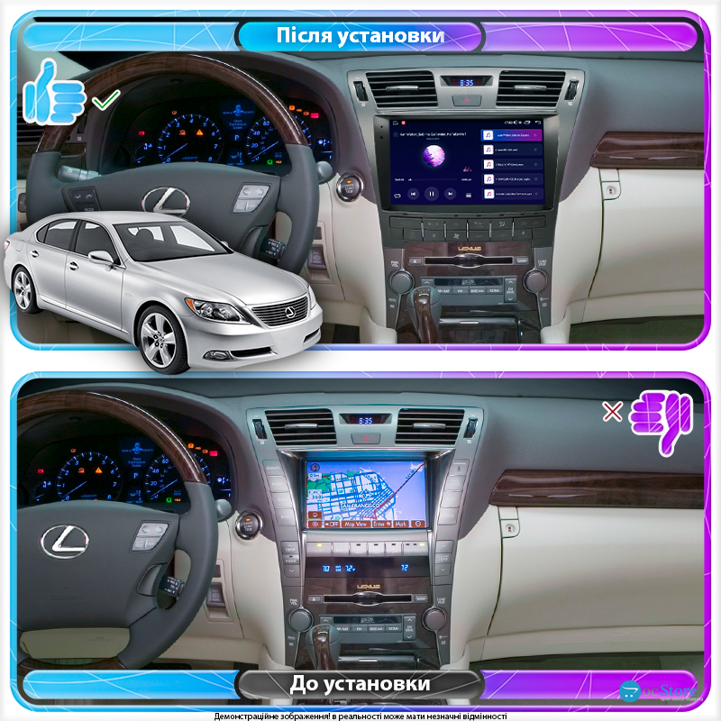 Штатная магнитола Lesko для Lexus LS IV 2006-2009 экран 10" 4/64Gb 4G Wi-Fi GPS Top