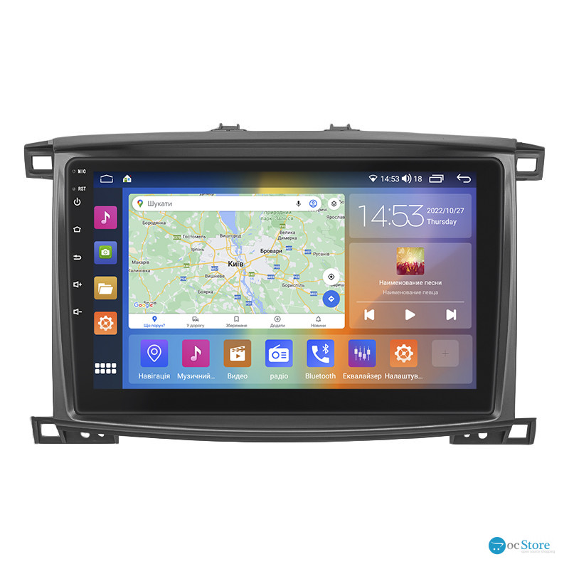 Штатная магнитола Lesko для Lexus LX II Рестайлинг 2002-2007 экран 10" 2/32Gb CarPlay 4G Wi-Fi GPS Prime