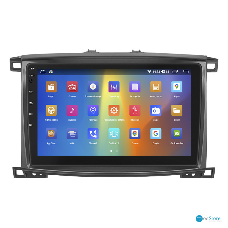 Штатная магнитола Lesko для Lexus LX II Рестайлинг 2002-2007 экран 10" 2/32Gb CarPlay 4G Wi-Fi GPS Prime
