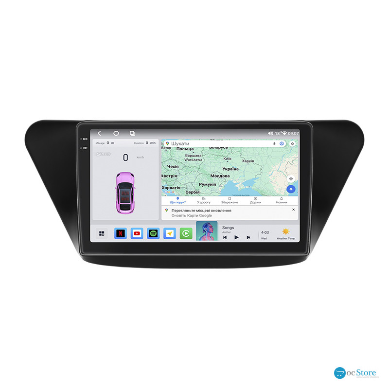 Штатная магнитола Lesko для Lifan X50  2015-н.в. экран 9" 4/64 QLED CarPlay 4G Wi-Fi GPS 360 Prime