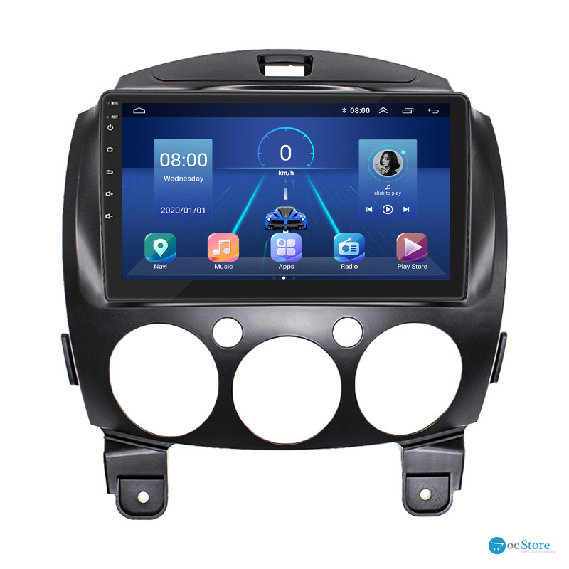 Штатная магнитола Lesko для Mazda 2 II Рестайлинг (DE2) 2010-2014 экран 9" 6/128Gb 4G Wi-Fi GPS Top