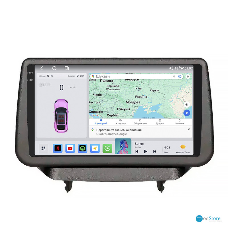 Штатная магнитола Lesko для Mazda 2 III (DJ) 2014-2019 экран 9" 4/64 QLED CarPlay 4G Wi-Fi GPS 360 Prime
