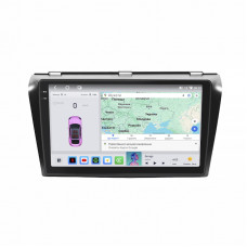Штатная магнитола Lesko для Mazda 3 I (BK) Рестайлинг 2006-2009 экран 9" 4/64 QLED CarPlay 4G Wi-Fi GPS 360 Prime