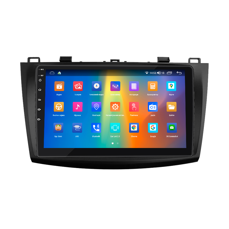 Штатная магнитола Lesko для Mazda 3 II (BL) 2008-2011 экран 9" 4/64Gb CarPlay 4G Wi-Fi GPS Prime