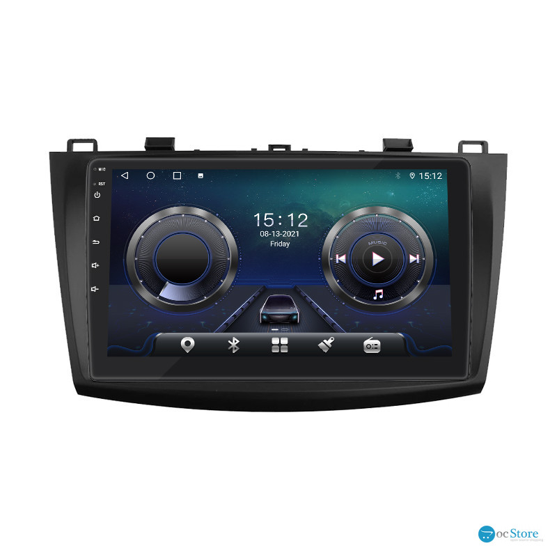 Штатная магнитола Lesko для Mazda 3 II (BL) Рестайлинг 2011-2013 экран 9" 4/64Gb 4G Wi-Fi GPS Top