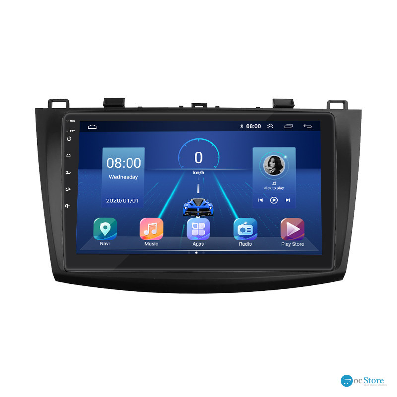 Штатная магнитола Lesko для Mazda 3 II (BL) Рестайлинг 2011-2013 экран 9" 6/128Gb 4G Wi-Fi GPS Top