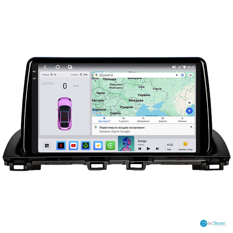 Штатная магнитола Lesko для Mazda 3 III (BM) 2013-2017 экран 9" 4/64 QLED CarPlay 4G Wi-Fi GPS 360 Prime
