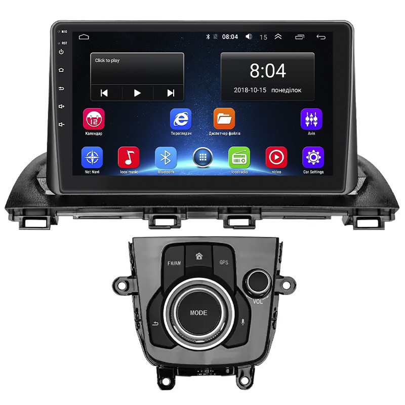 Штатная магнитола Lesko для Mazda 3 III (BM) Рестайлинг 2016-2019 экран 9" 2/32Gb Wi-Fi GPS Base