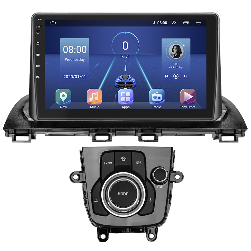 Штатная магнитола Lesko для Mazda 3 III (BM) Рестайлинг 2016-2019 экран 9" 4/64Gb 4G Wi-Fi GPS Top