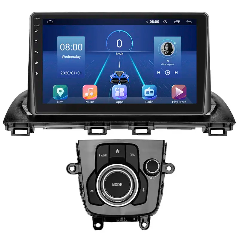 Штатная магнитола Lesko для Mazda 3 III (BM) Рестайлинг 2016-2019 экран 9" 6/128Gb 4G Wi-Fi GPS Top