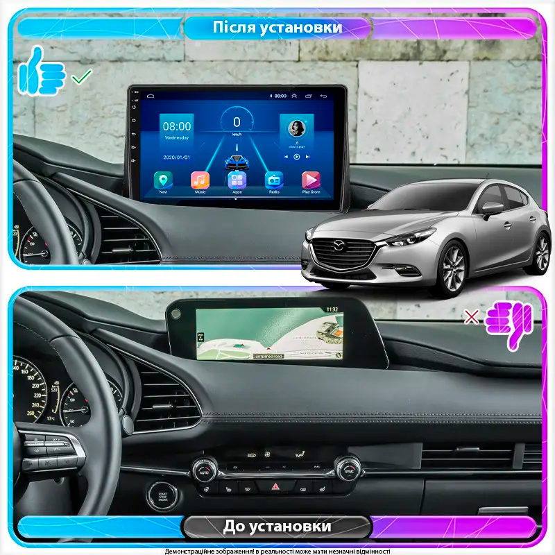 Штатная магнитола Lesko для Mazda 3 IV (BP) 2019-н.в. экран 10" 6/128Gb 4G Wi-Fi GPS Top
