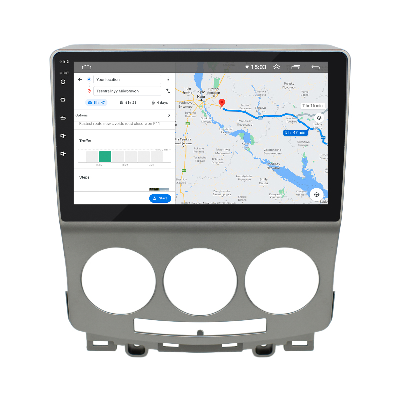 Штатная магнитола Lesko для Mazda 5 I (CR) Рестайлинг 2007-2010 экран 9" 2/32Gb Wi-Fi GPS Base