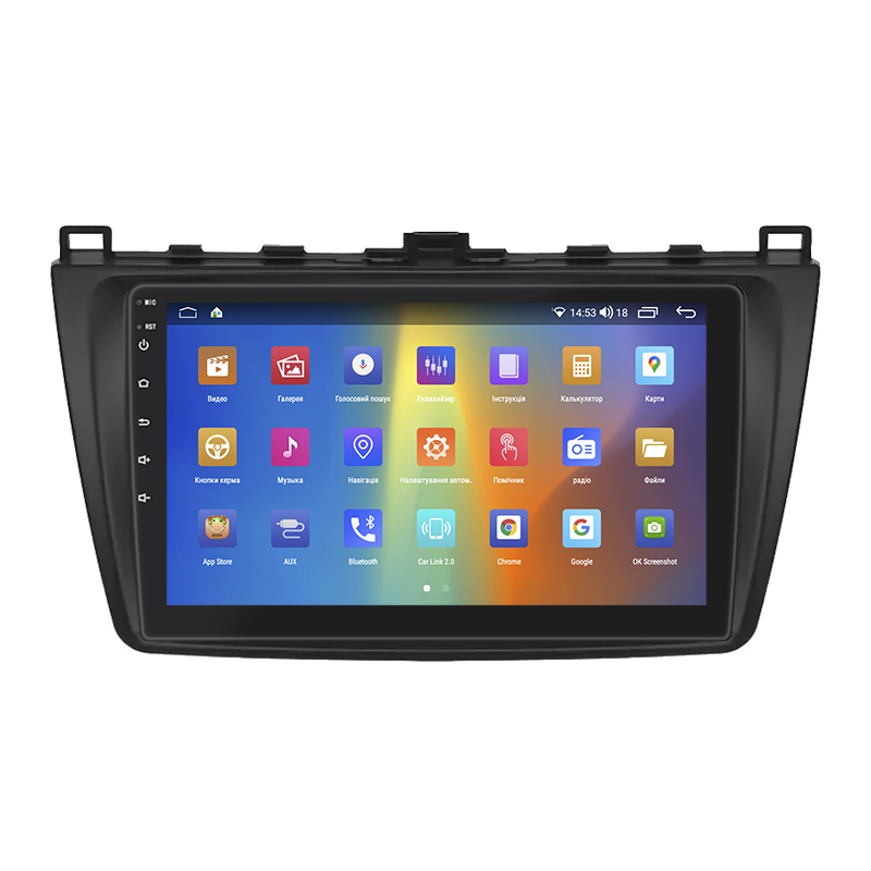 Штатная магнитола Lesko для Mazda 6 II (GH) Рестайлинг 2009-2013 экран 9" 2/32Gb CarPlay 4G Wi-Fi GPS Prime