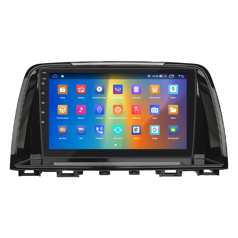 Штатная магнитола Lesko для Mazda 6 III (GJ) 2012-2015 экран 9" 2/32Gb CarPlay 4G Wi-Fi GPS Prime