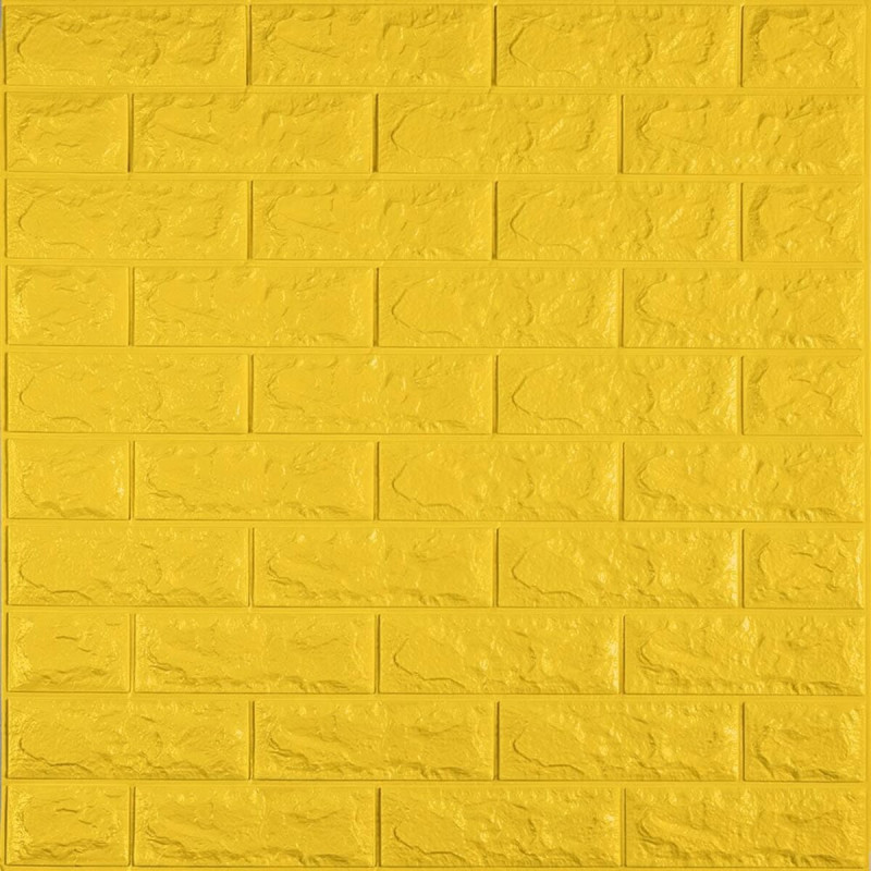 3D панель самоклеюча 700х770х7мм цегла Жовтий (010-7) SW-00000049