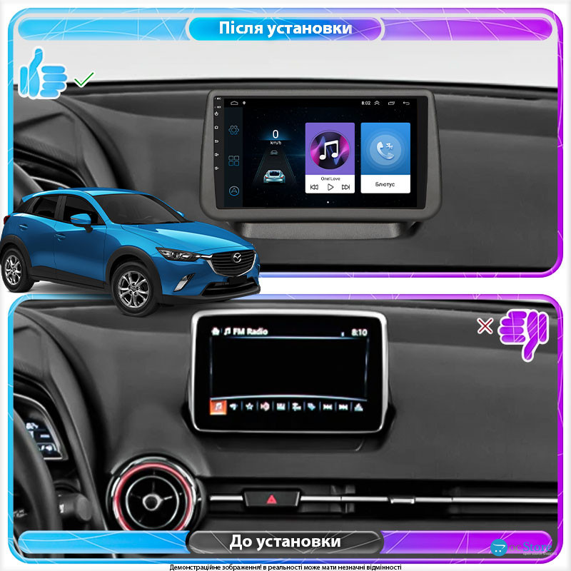 Штатная магнитола Lesko для Mazda CX-3 I 2015-2018 экран 9" 1/16Gb Wi-Fi GPS Base