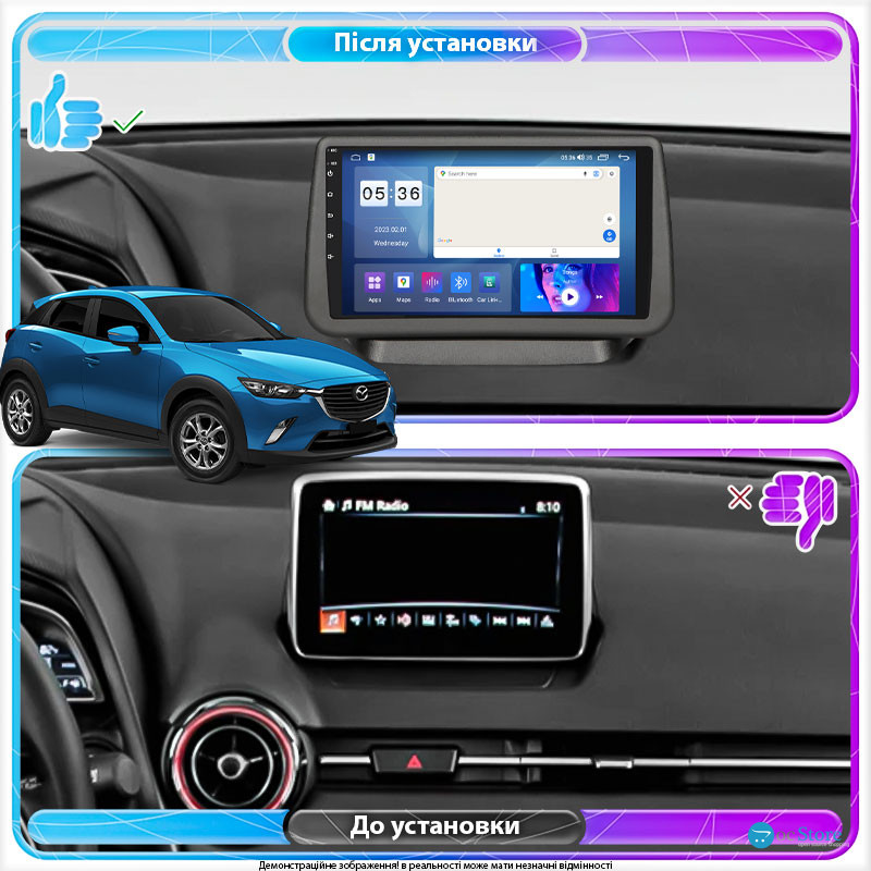 Штатная магнитола Lesko для Mazda CX-3 I 2015-2018 экран 9" 2/32Gb CarPlay 4G Wi-Fi GPS Prime