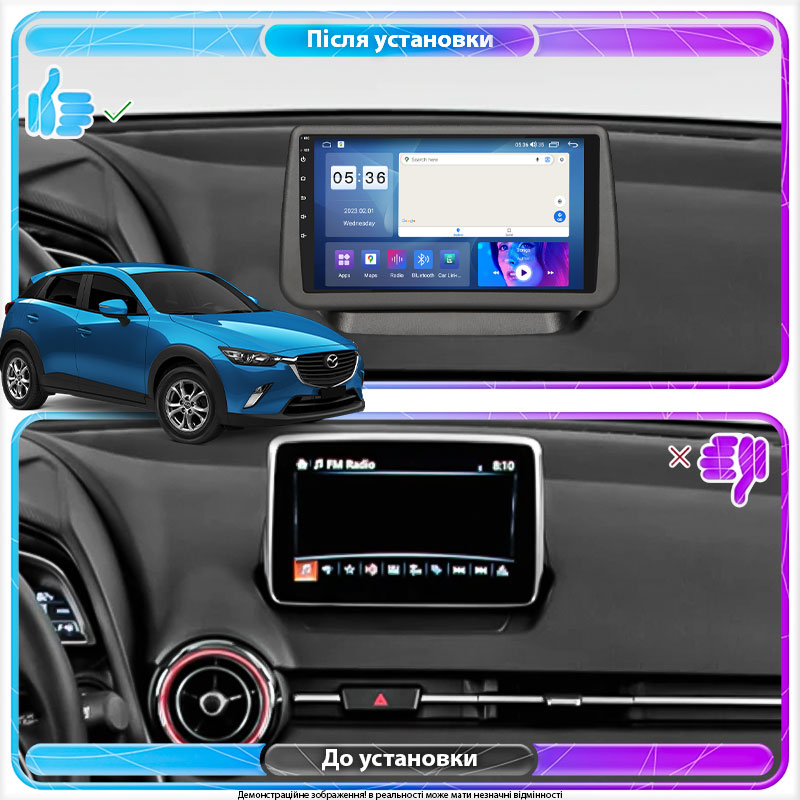 Штатная магнитола Lesko для Mazda CX-3 I 2015-2018 экран 9" 4/64Gb CarPlay 4G Wi-Fi GPS Prime